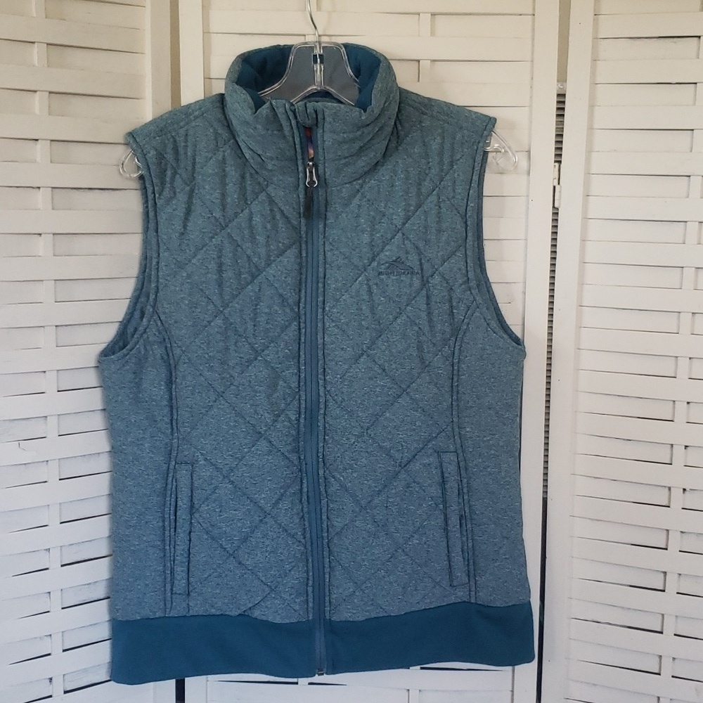 High Sierra nwt blue/green woman quilt puff vest M